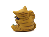 Cat Figurine Exquisite Details Texture Bright Colors Durable Resin Yellow Cat Statue for Garden V1294-YM0703-3111230019211