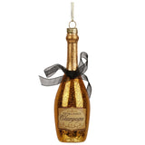 Christabelle Box of 6 Champagne Bottle Christmas Gold Glass Tree Decoration 112_YAN337S6