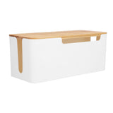 Cable Management Box Stylish Extension Socket Cord Organizer Box with Cover for Router Desk Power V1294-YM0523-3116210069711