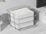 Transparent Desktop Stationery Organizer Stackable Stationery Files Storage Shelf Desktop Organizer V1294-YM0710-3117230286812