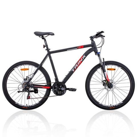 Trinx MTB Mens Mountain Bike 26 inch Shimano Gear 21-Speed [Colour: Matt Black White/Red] [Size Of V406-M136_21_RED