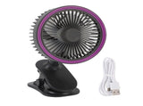 Fan with Clamp Quiet 360 Degree Rotation Rechargeable USB Portable Fan for Desk Bedside Dark Gray V1294-YM0901-3113250077512