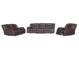 321 Seater Recliner Sofa In Faux Leather Lounge Couch in Brown V43-SET-FAN-3+2+1-BR