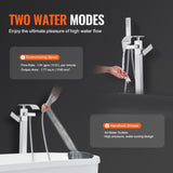 VEVOR Freestanding Bathtub Faucet, Floor Mount, Freestanding Tub Filler, Shower Mixer Taps, Two V952-PBKSLTPGGSFXY1TTZV0