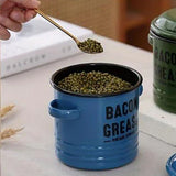 Oil Storage Jar, Cooking Grease Container,Bacon Grease Container with Lid, Kitchen Oil Container Can V1192-AZ-W-27769