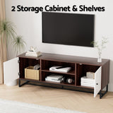 Artiss TV Unit 150cm Storage Shelves Walnut White FUR-U-CT03-TV150-WALWH-AB