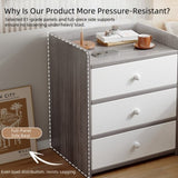 Two-Tone Nightstand Light Gray Wood White Drawers Safety Edge Wooden Knobs V360-ZC-FNBT0069-GYWT-2D-47