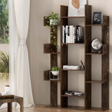 Artiss Tree-Shaped Bookshelf ROMI Walnut FURNI-Q-DSHELF-01-BR