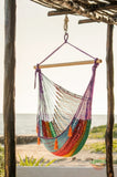 Mayan Legacy Extra Large Outdoor Cotton Mexican Hammock Chair in Colorina Colour V97-HSCHCOLORINA