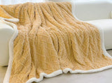 Yellow 180*200cm Double Blanket, Taffeta Fleece Blanket, Thick Winter Quilt, Lambswool Coral Fleece V888-ELOSUNG50044