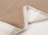 Beige and Brown Women Plaid Poncho Shawl Wrap - Faux Cashmere Reversible Cape Scarf with Fringe V888-ELOSUNG53113