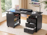 Artiss Manicure Table Nail Desk with Built-in Dust Collector Beauty Salon Station Drawers Shelves FUR-AD-MANICURE-2MOD-BK-AB