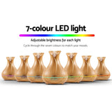 Devanti Aroma Diffuser Aromatherapy Light Wood 400ml DIFF-519W-LW
