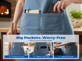 Lightweight Cotton Denim Apron with Front Pocket, Adjtable Bib Apron for Men Women Chef Apron, V1258-DP02-F-385
