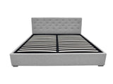 Artiss Bed Frame Queen Size Gas Lift Grey VILA EMERALDPACKAGE-GY-34Q
