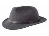 JACARU 1848 Wool Trilby Fedora Hat 100% Australian Wool Travel - Charcoal V563-JACARU-1848-CHRCL-M