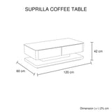 Stylish Coffee Table High Gloss Finish Shiny White Colour with 4 Drawers Storage V43-CT-SUP-WH