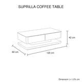 Stylish Coffee Table High Gloss Finish Shiny White Colour with 4 Drawers Storage V43-CT-SUP-WH