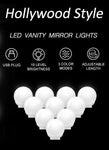 Hollywood Vanity Style LED Makeup Lights Mirror with 3 Color Modes Lights with 10 Dimmable Bulbs V178-14674