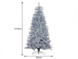 Christabelle 2.1m 7ft Silver Tinsel Christmas Tree Pre Lit Warm White LED Retro Artificial Indo 112_WFLR7