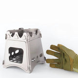Wood Stove Titanium Stove Cooking Equipment Folding Furnace Burner Large Picnic Titanium Ultralight V1369-AZ3-W-11465