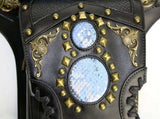 Steampunk-style Adjustable Waist Bag Retro Chains and Rivets Decoration, PU Leather Multi-function V1232-PKKB001