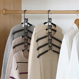 2 PCS Black Adult Multi-Layer Foam Hanger, Detachable Non-Slip Clothes Rack, Space-Saving Wardrobe V888-ELOSUNG13400