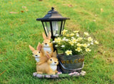 Solar Simulation Rabbit Ornament, charges by day and lights up automatically at night, three rabbits V1232-TZHPD-001