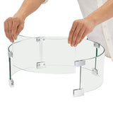Fire Pit Wind Guard, 26 x 26 x 6 Inch Glass Flame Guard, Round Glass Shield, 1/4-Inch Thick Fire V952-YXBLFFBYC266H8TV8V0