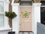 Butterfly Shaped Wreath with Pastel Berries and Floral Spring Artificial Wreaths for Front Door V1192-AZ-W-25907