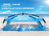 OutdoorMaster Pop Up 3-4 Person Beach Tent X-Large - Easy Setup, Portable Beach Shade Canopy Folding V1168-OM-VA8L-BTNF