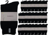 24 Pairs PREMIUM BAMBOO SOCKS Mens Heavy Duty Thick Work Socks BULK Cushion - Black V563-24BBSOX-BLK-SIZE11-14