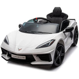 12V Licensed V8 Corvette Battery Powered Sports Kids Ride On Car White V580-CAR-OZ-V8-WH