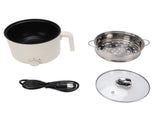 Electric Hot Pot with Steaming Basket Portable Multifunctional Cooking Pot for Ramen Noodles Pasta V1294-YM0901-3113260011511