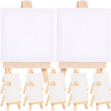 Stable Wooden Easel Set with Multi-Color Canvas for DIY, Triangle Stand, 18Sets V1192-AZ-W-32379