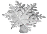 Christmas Tree Topper Projector Light LED Rotating Snowflake Projection Lamp Decoration SilverUS V1294-YM0901-3119200143111