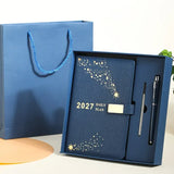 2027 Hardcover Daily Planner Textured Faux Leather Cover, Smooth Eye-Friendly Thick Paper, Gift Box V1232-JSBLH-003