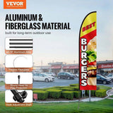 Burger Restaurant Advertising Feather Flag Kit Swooper Flag Poles 16.3 FT V952-QGYMQGQWABURIT7ZBV0
