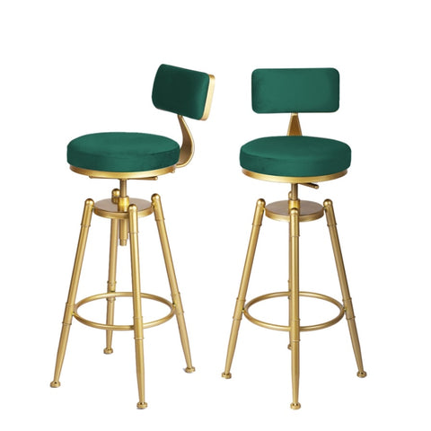 Levede 1x Bar Stools Velvet Kitchen Green BR1042-GN