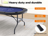 Poker Table Top Folding Poker Table 8 Player 183cm SOCCER-8POK-FOLD-BL