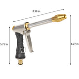 Heavy Duty Brass Garden Hose Nozzle, High Pressure Water Spray Wand with Adjustable Flow for Car V1366-AZ2-W-23478