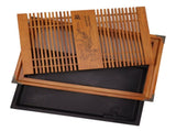 Kungfu Tea Tray Chinese Gongfu Tea Tray Drainage Water Storage Wood Tea Table with Drain Pipe Yellow V1294-YM0703-3118230040211