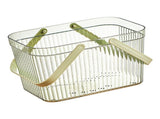 Bath Organizer Basket Stylish Clear Stripe Large Capacity Shower Storage Organizer with Handle for V1294-YM0703-3117230123812