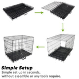 Wire Dog Cage Crate 42in with Tray Cushion Mat PINK Cover Combo V274-PET-WCCVCU42-PK