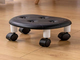 Round Low Rolling Stools Fuax Leather Universal Wheel Small Roller Swivel Stool High Weight Capacity V1294-YM0706-3116230016311