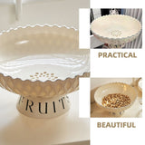 Luxury Multi-Color Fruit Tray with Smooth Lines and Detachable Base for Dining and Kitchen V1366-AZ2-W-14141