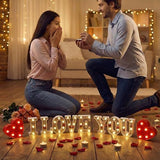 I Love You Lights up Sign - Mirror Surface Marquee Letter Neon Light Sign for Valentines Day V1107-124-04201