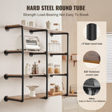 VEVOR Industrial Pipe Shelf 4 Tier 3PCS 11.8in W Wall-Mount Planks NOT Included V952-JSGZWJYGWMBHRV3CYV0