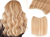 Halo Hair Extensions Real Human Hair 16 Inch Halo Extensions for Women 100% Human Hair Invisible V1188-WTJ-SJH-1558
