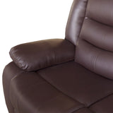 3 Seater Recliner Sofa In Faux Leather Lounge Couch in Brown V43-REC-FAN3RBR